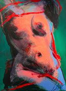 Pink torso on green, 2000