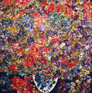 Bouquet sur fond turquoise