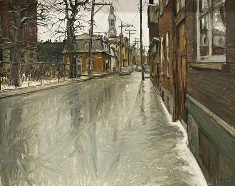 Une journée humide du printemps rue Boisseau, Québec, 1975